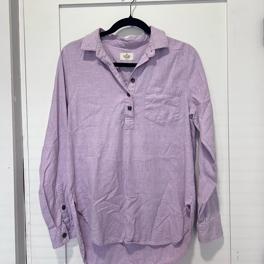 Marine Layer Purple Button Down Shirt